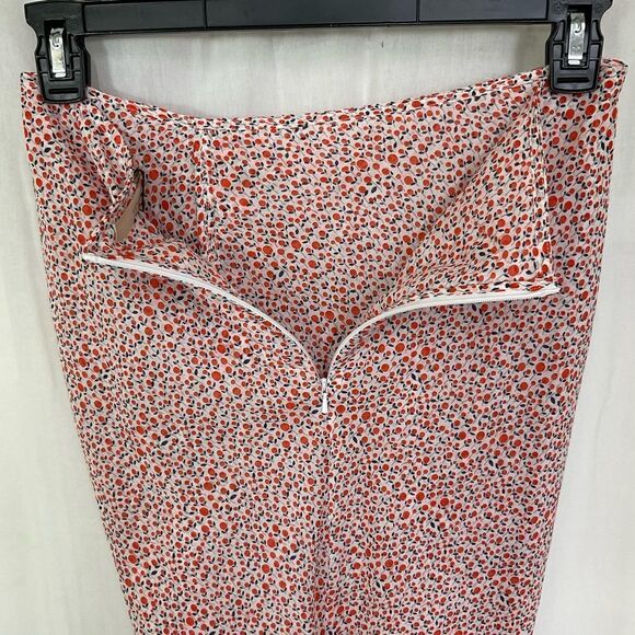 New Katharine Kidd Lilya White Orange Tulip Print Ruffle Front Slit Midi Skirt 4 - Picture 11 of 13